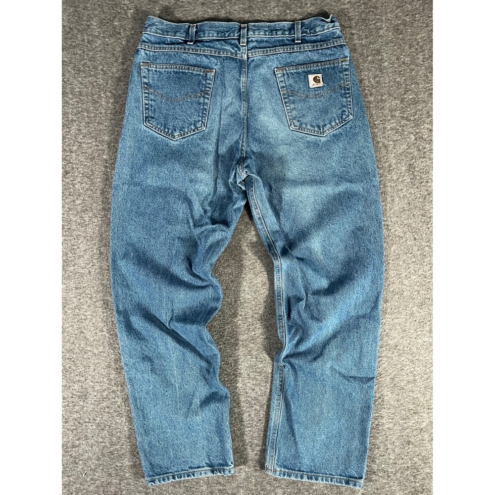 Vintage Carhartt Relaxed Fit Jeans Mens 38x32 Blue Denim B160 DST 2000s